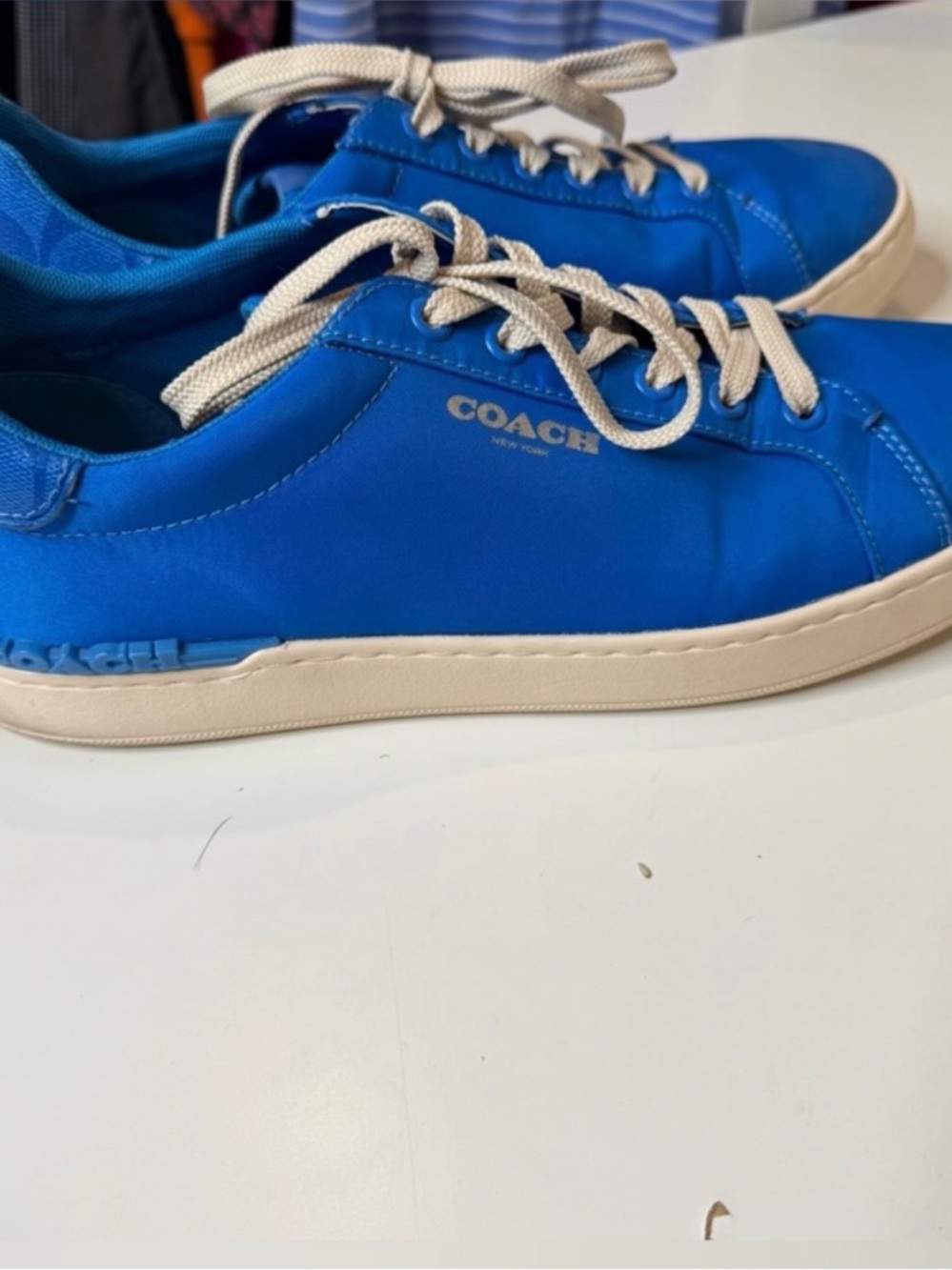 Coach Mens Clip Nylon Low Top Sneaker Size 12D Color Bright Blue - Picture 9 of 10